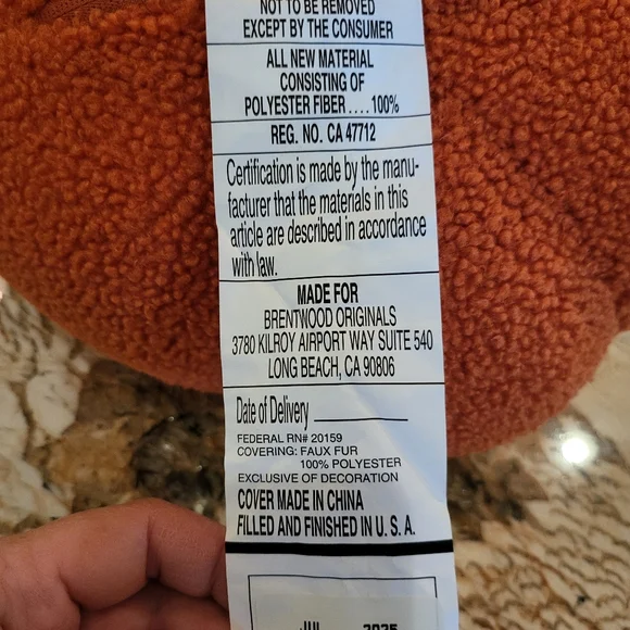 Sherpa Jack O Lantern Plush Pumpkin Pillow Halloween Decor NEW NWT - Picture 12 of 16